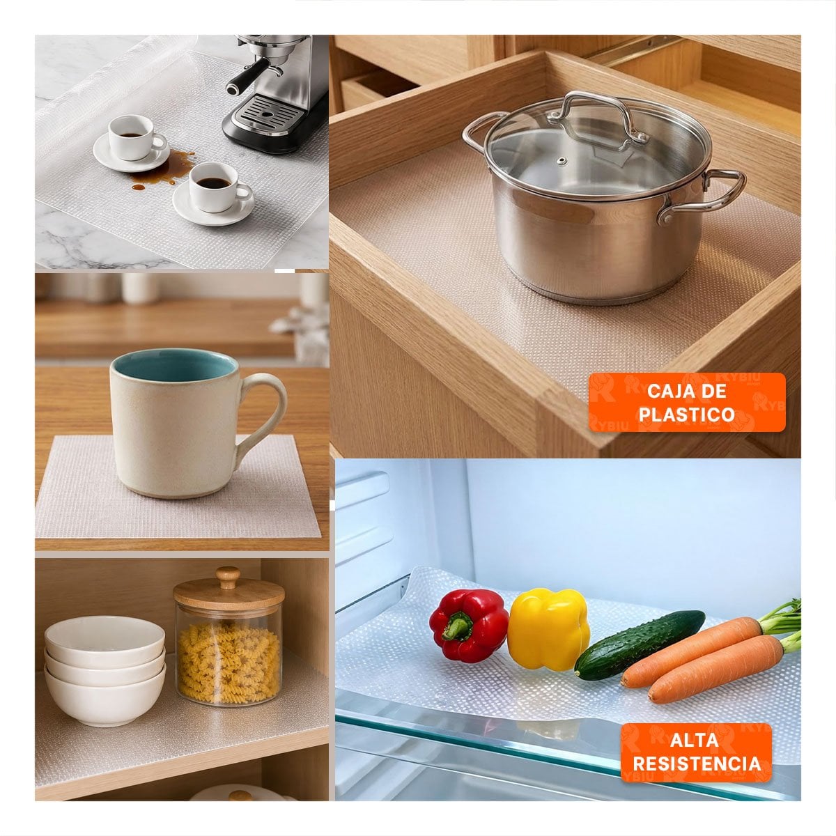 PACK12 ALFOMBRILLA PARA COCINA BLANCO TRANSLUCIDO CON ANTIDESLIZANTE YPAPEL REGALO - 2