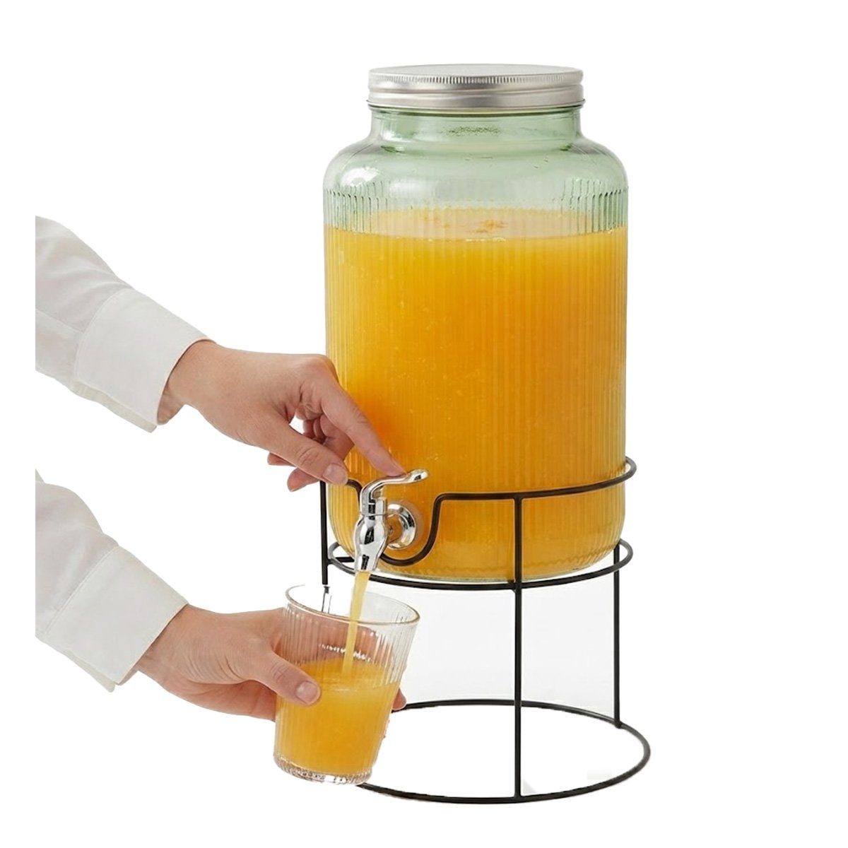 PACK4 SERVIDOR DE COCINA PARA BEBIDAS CON BASE METALICA CIRCULAR YPAPEL REGALO - 3