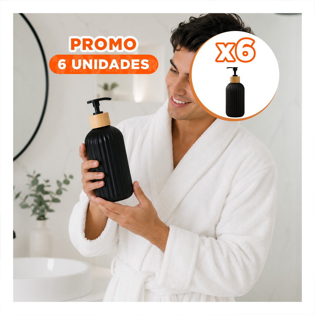 PACK6 DISPENSADOR PARA ESPACIOS DEL HOGAR CILINDRO COLOR NEGRO 7X19CM YREGALO STICKER - 1