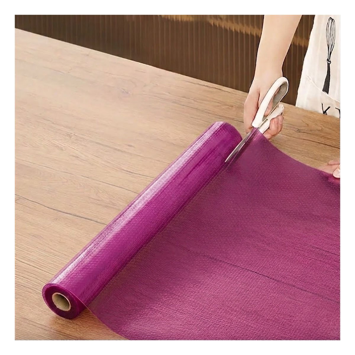 ALFOMBRA PARA COCINA ANTIDESLIZANTE FUCSIA TRANSLUCIDO 150X45CM Y REGALO STICKER - 2