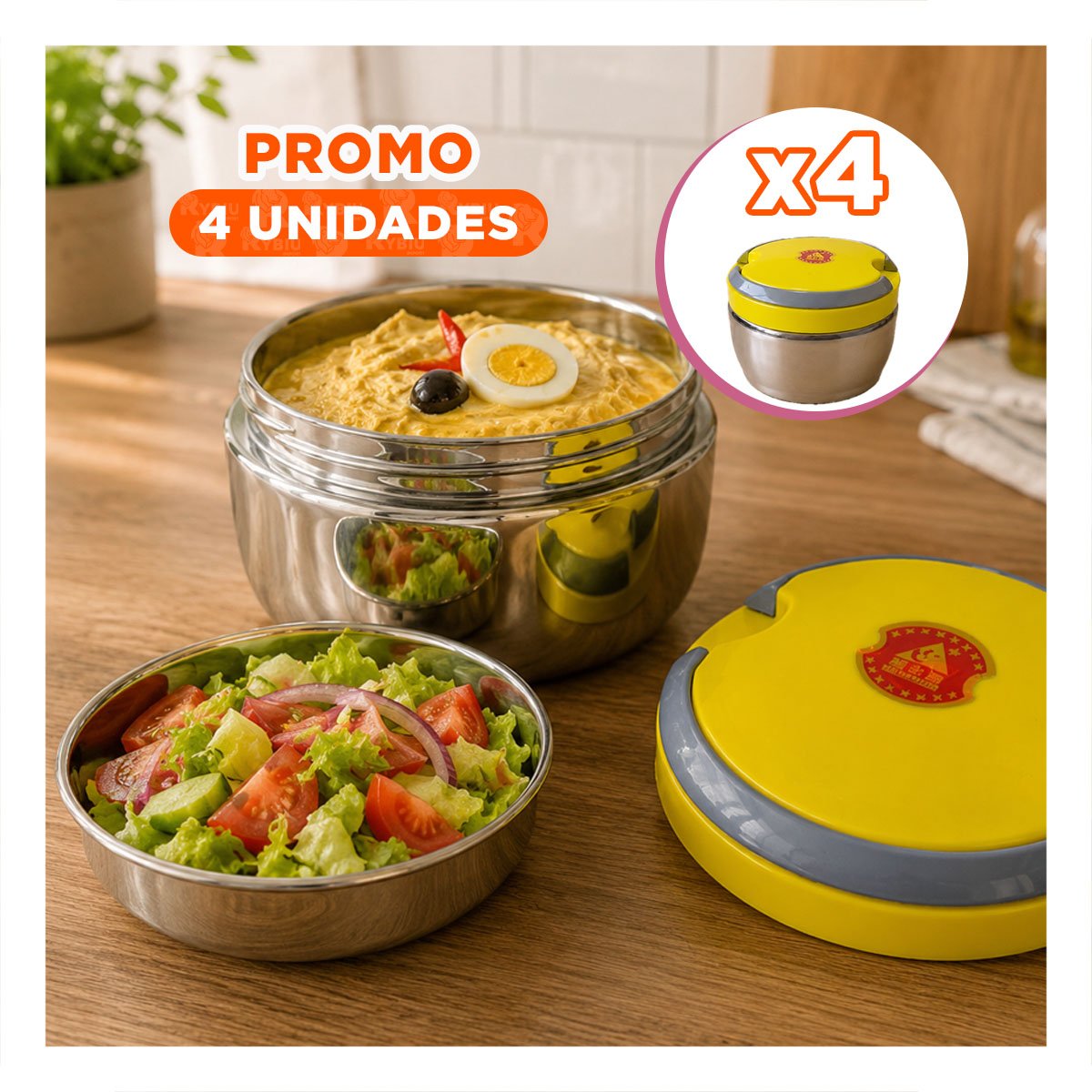 PACK4 TAPER CIRCULAR DE 1200ML PARA MANTENER LA TEMPERATURA DE LOS ALIMENTOS - 1