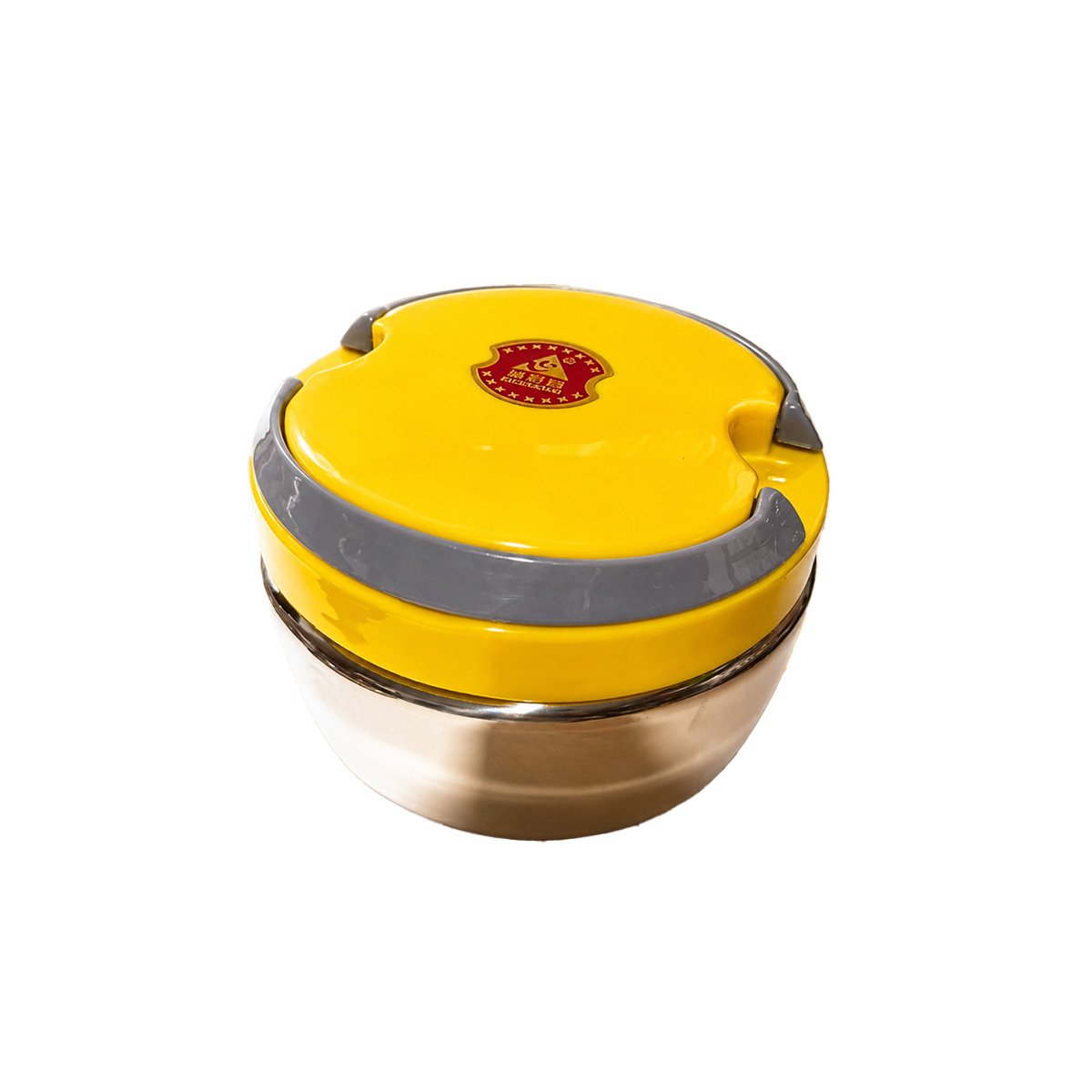 RECIPIENTE TERMICO CIRCULAR 1200ML PARA COMIDAS CASERAS COLOR AMARILLO YPAPEL REGALO - 1