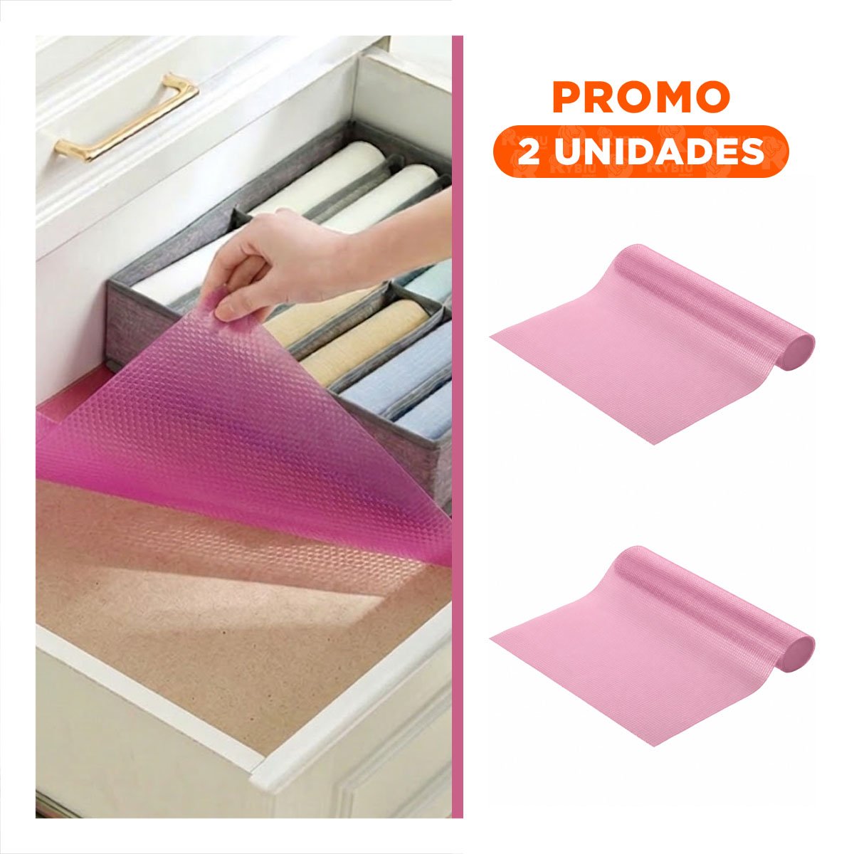 PACK2 TAPETE ANTIDESLIZANTE PARA COCINA FUCSIA TRANSLUCIDO 150X45CM - 1