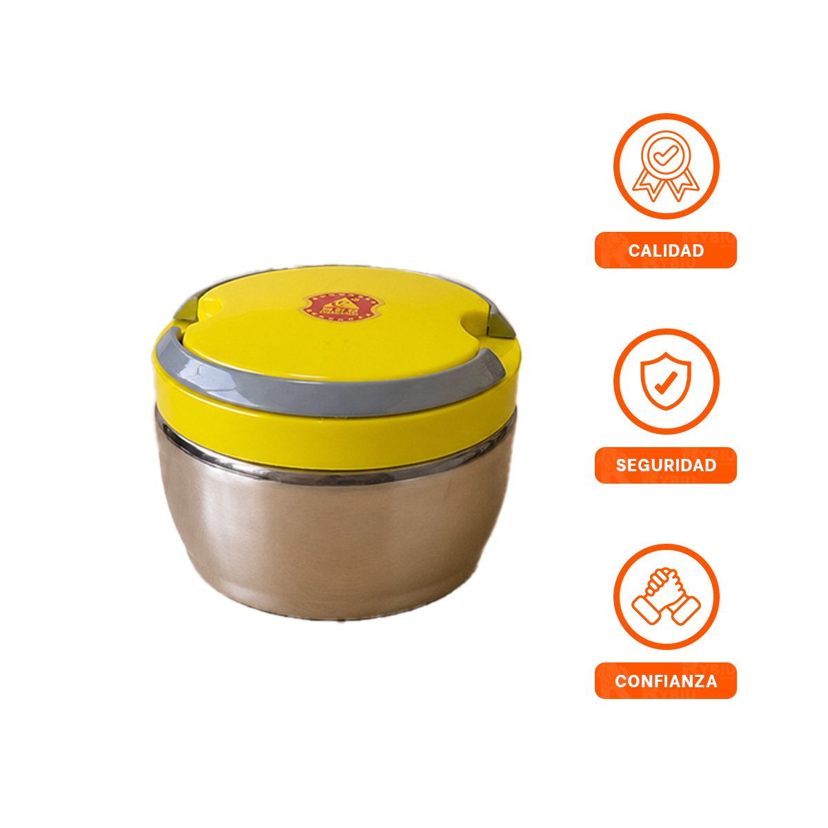 PACK6 RECIPIENTE ISOTERMICO PARA USO COTIDIANO 1200ML CON FORMA CIRCULAR YREGALO STICKER - 2