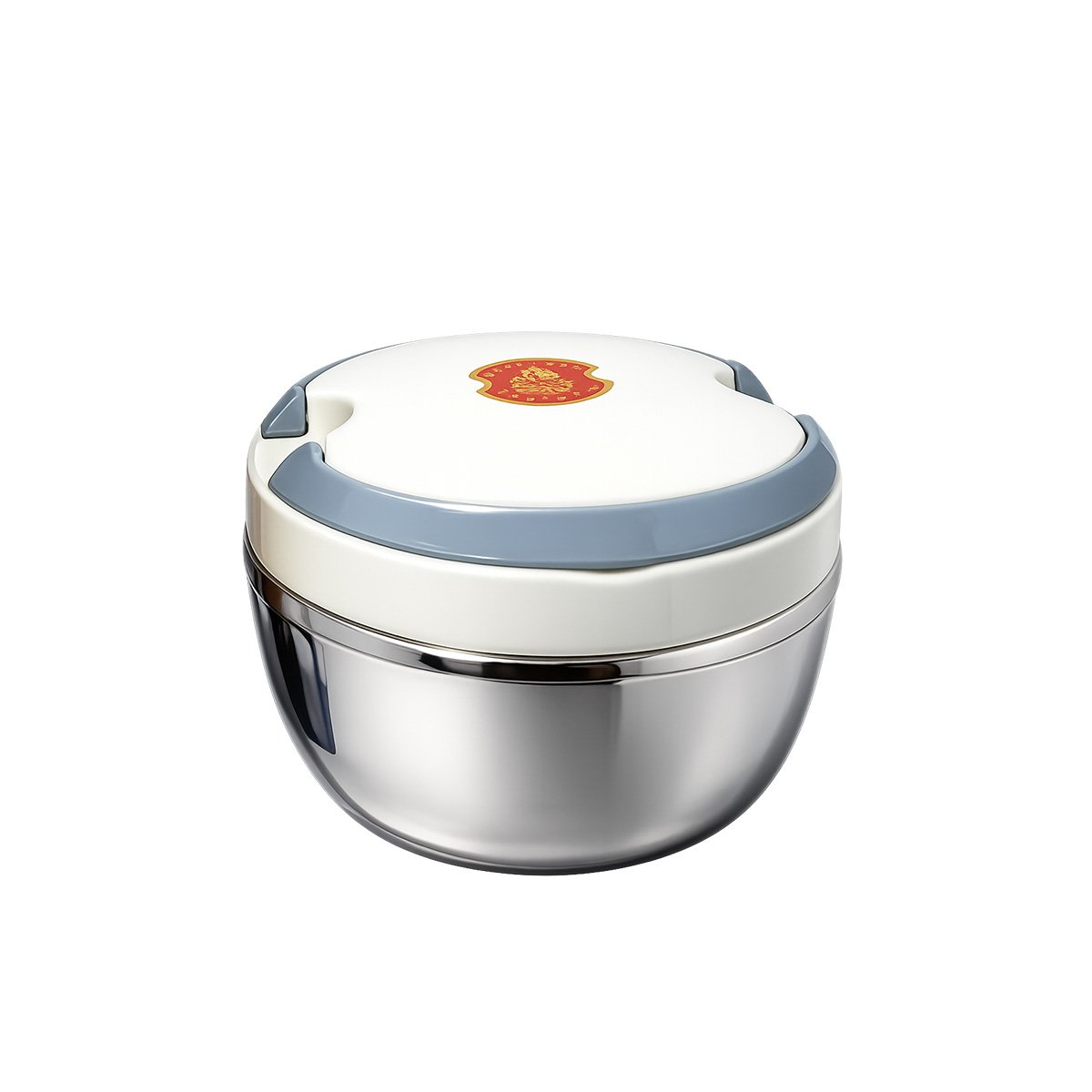RECIPIENTE TERMICO CIRCULAR 1200ML PARA COMIDAS CASERAS COLOR BLANCO YPAPEL REGALO - 1