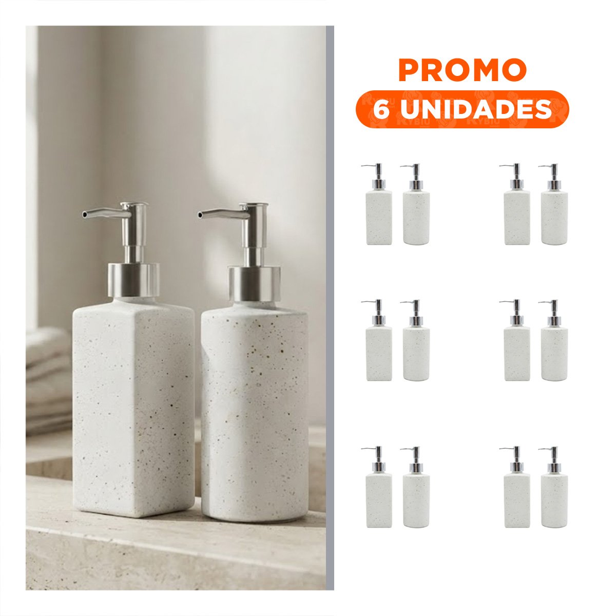 PACK6 KIT 2 ENVASE PARA PRODUCTOS LIQUIDOS COLOR BLANCO - 1