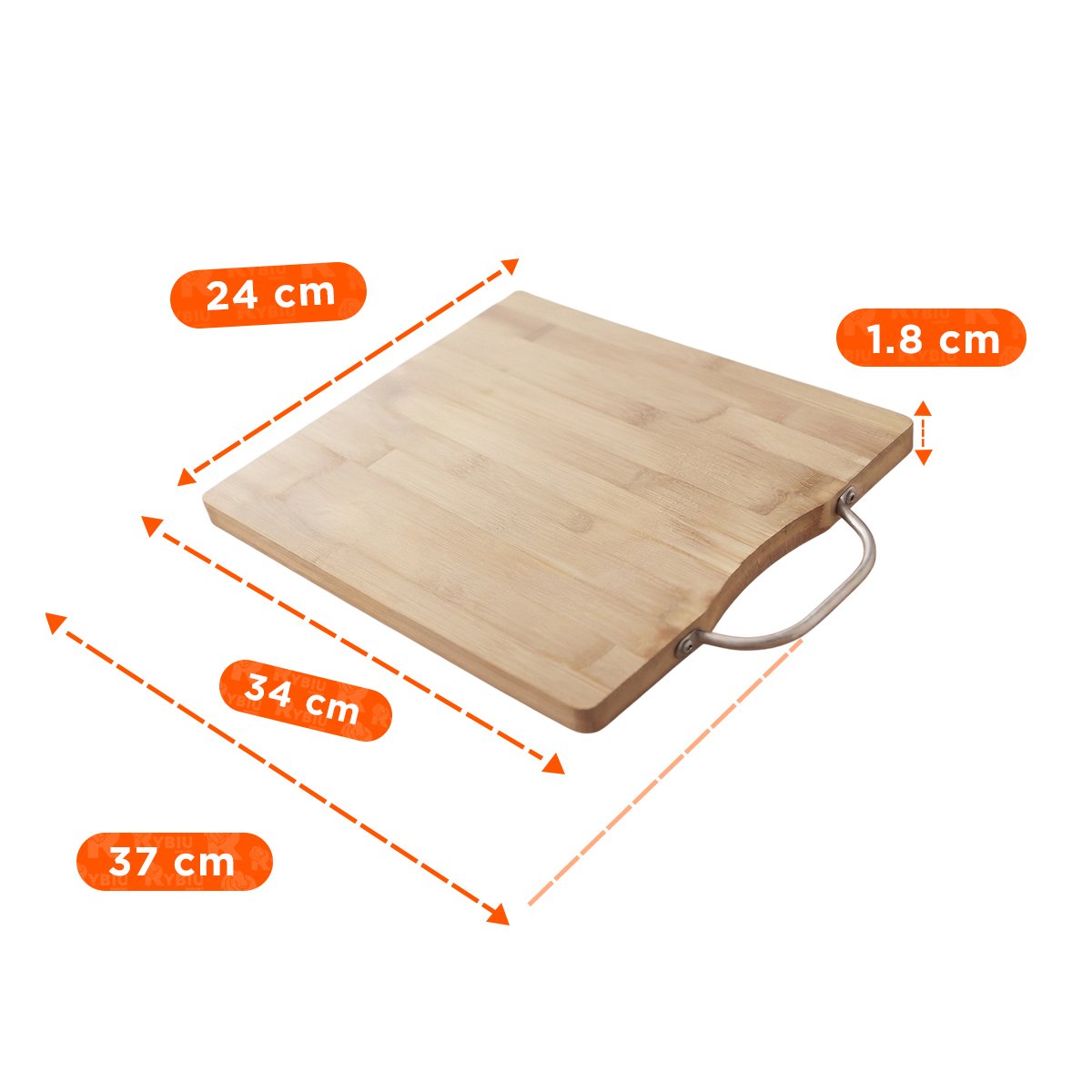 PACK12 TABLON CON MANGO BAMBU MOSTAZA PARA CORTAR INGREDIENTES 34X24X1,8CM - 4