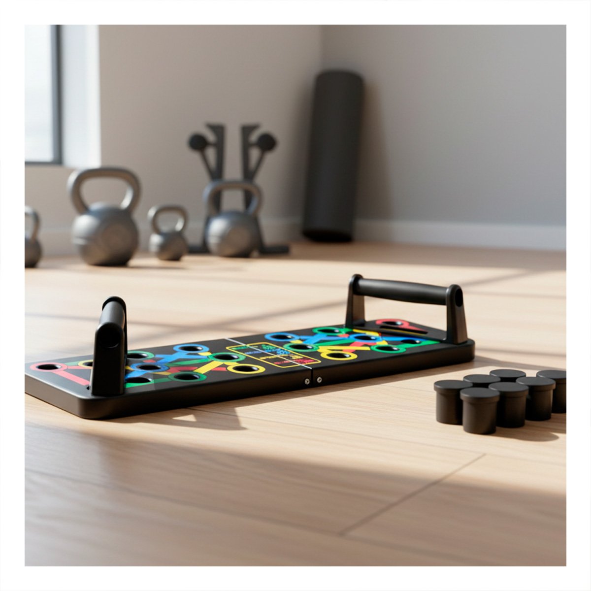 PLATAFORMA COLOR NEGRO DE ENTRENAMIENTO PUSH UP PARA RUTINAS FUNCIONALES Y REGALO STICKER - 2
