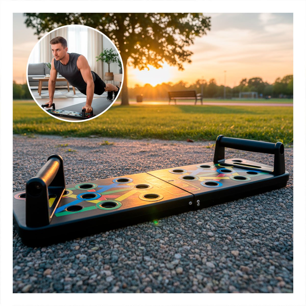 PACK6 TABLERO PUSH UP PARA EJERCICIO FUNCIONAL COLOR NEGRO DE USO DIARIO YPAPEL REGALO - 2