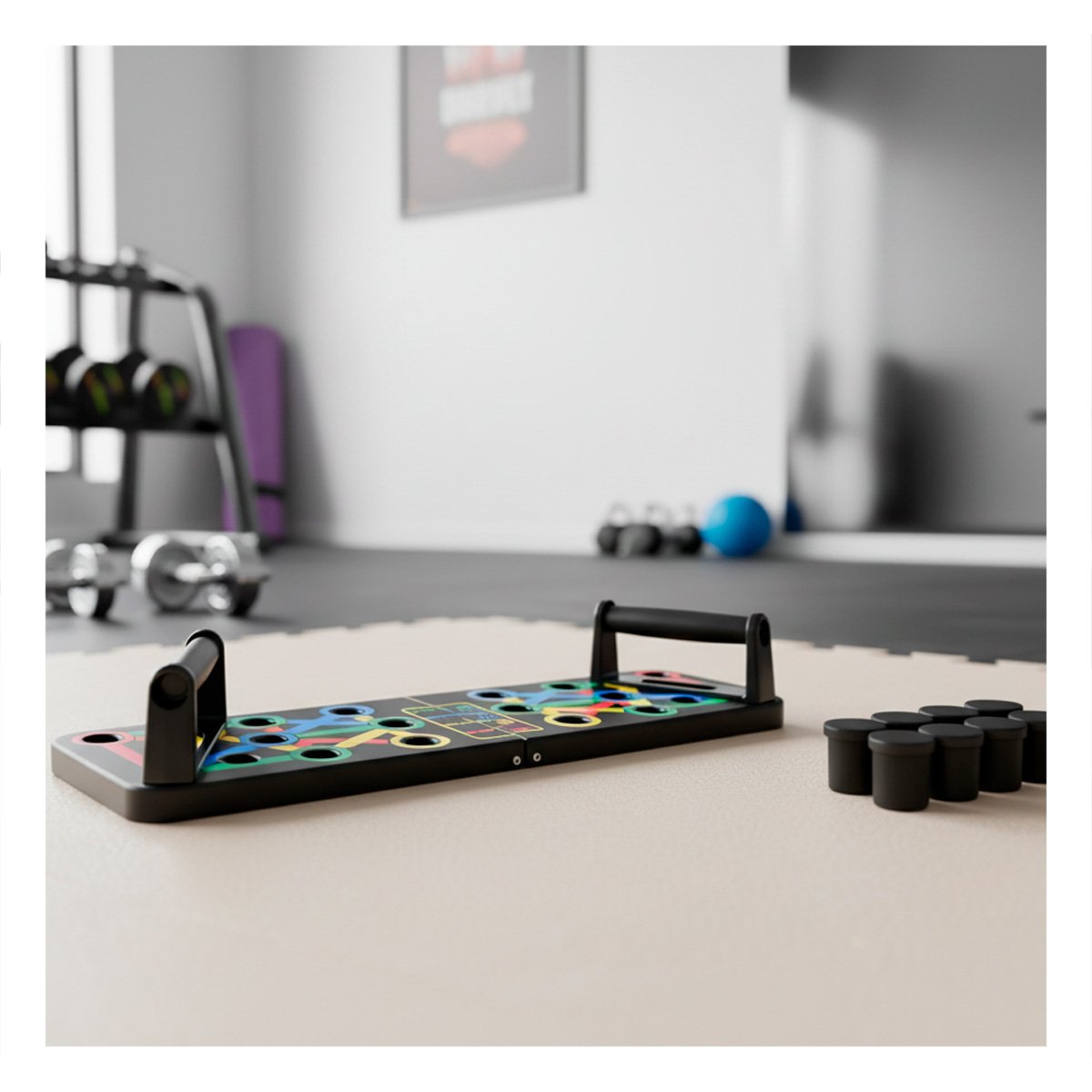 TABLERO COLOR NEGRO PARA FLEXIONES PUSH UP CON GUIAS DE ENTRENAMIENTO DEPORTIVO - 2