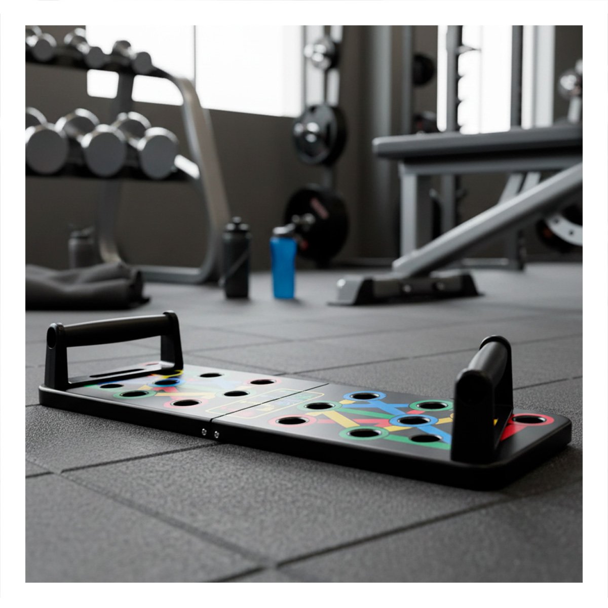 BASE PUSH UP NEGRO PARA FORTALECER PECHO HOMBROS Y BRAZOS EN CASA Y PAPEL REGALO - 2