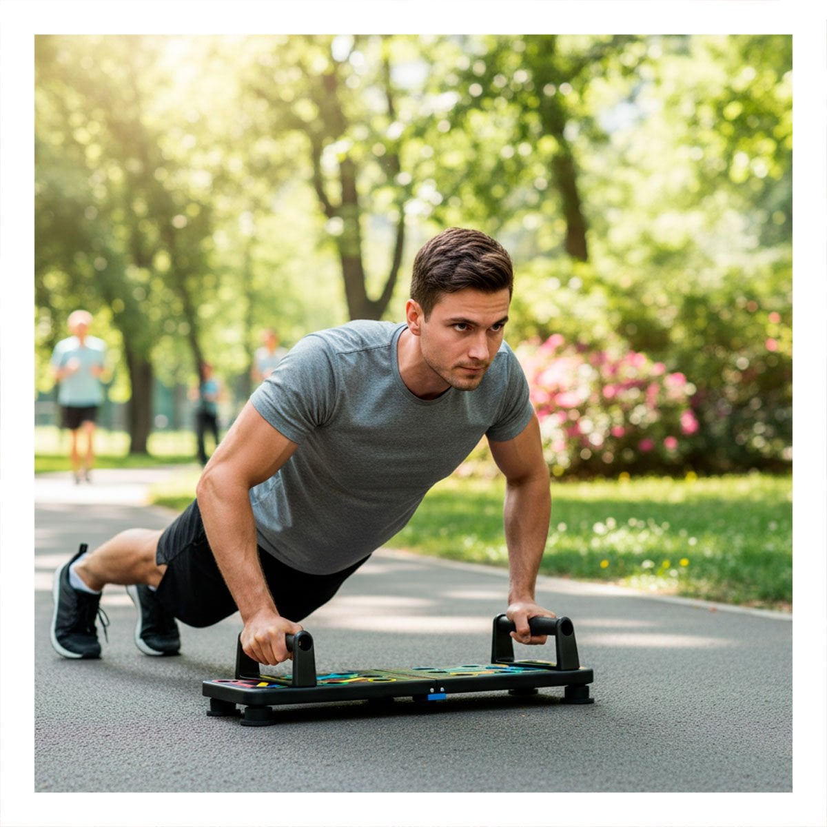 BASE PUSH UP NEGRO PARA FORTALECER PECHO HOMBROS Y BRAZOS EN CASA Y PAPEL REGALO - 5