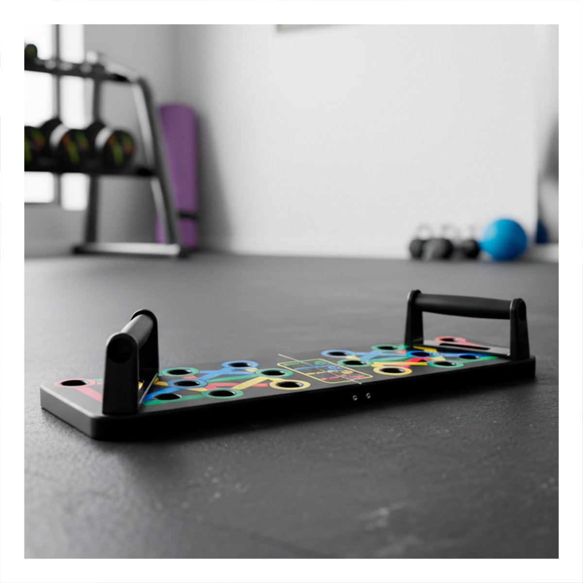 PACK2 BASE COLOR NEGRO PARA FLEXIONES PUSH UP CON DISEÑO DEPORTIVO PRACTICO - 2