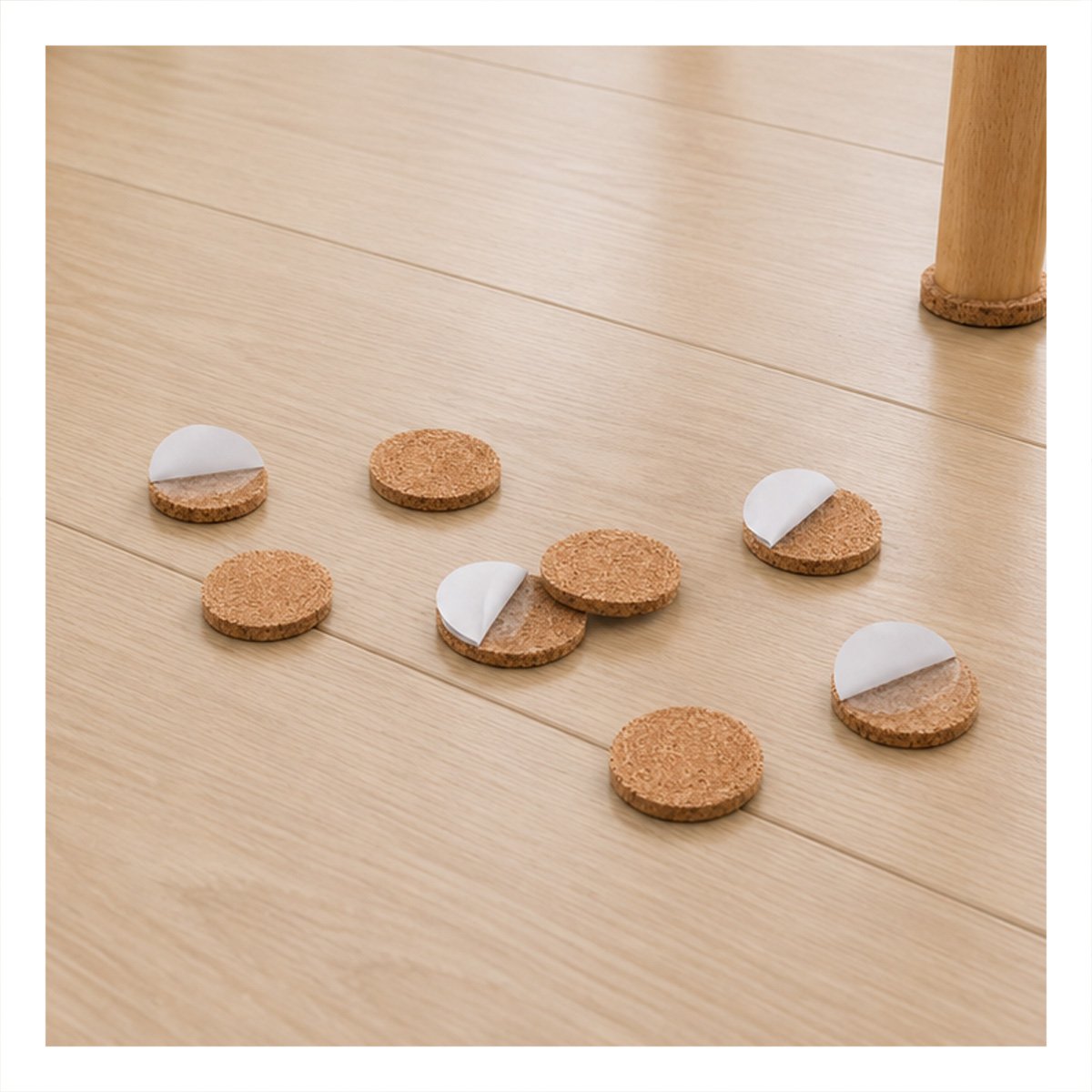 PACK6 SET 9 BASES PROTECTORAS ANTIDESLIZANTES MOSTAZA REDONDAS PARA MUEBLES 2,8CM YPAPEL REGALO - 5