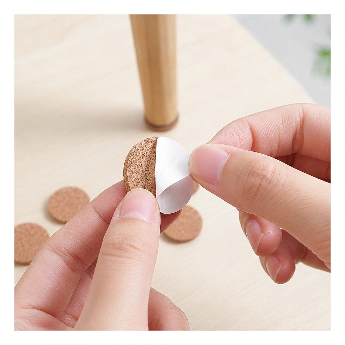 PACK2 PACK BASES PARA MUEBLES REDONDAS ANTIDESLIZANTES MOSTAZA 9 UNIDADES 2,8CM - 3