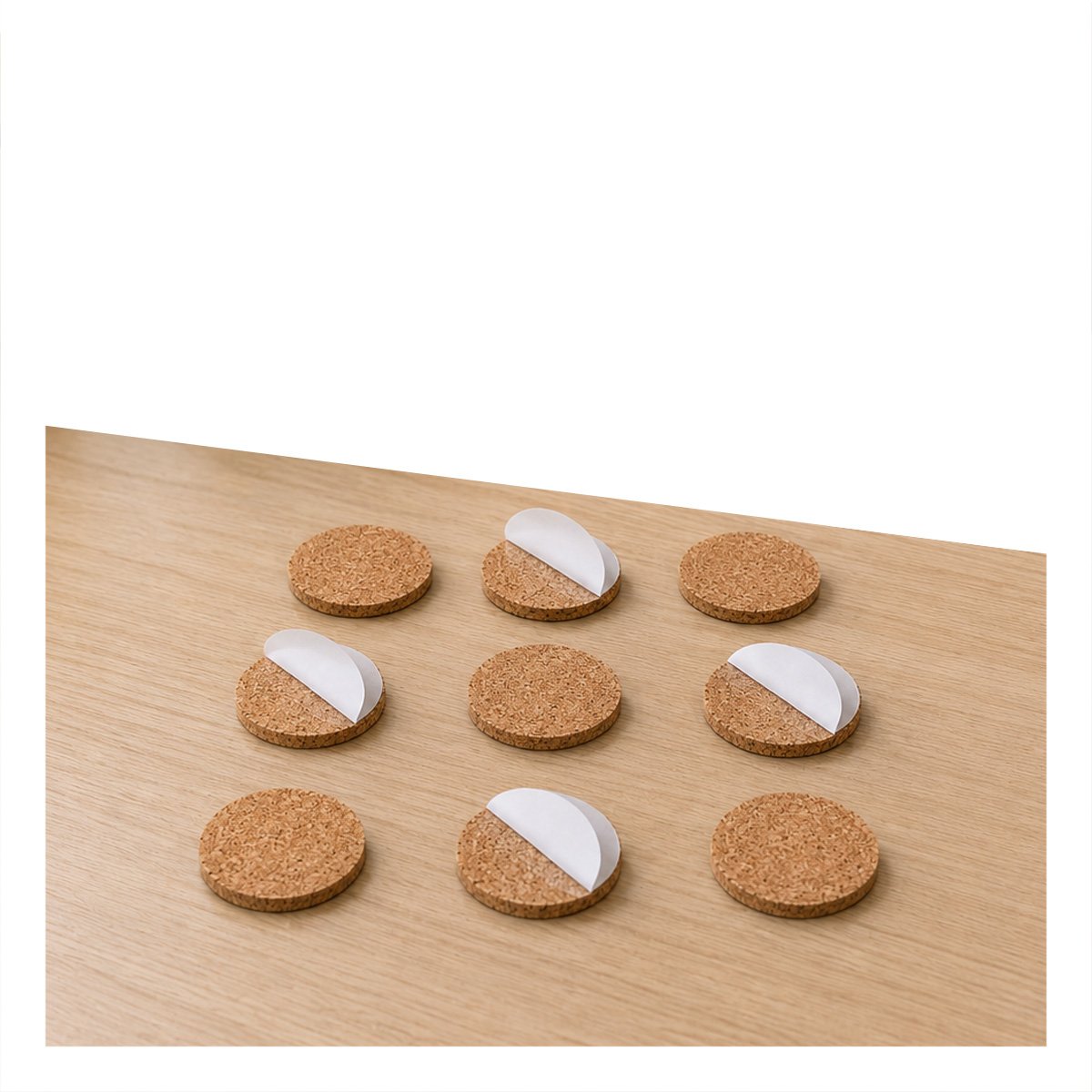 PACK2 JUEGO 9 DISCOS ANTIDESLIZANTES MOSTAZA REDONDOS PARA MUEBLES 2,8CM YREGALO STICKER - 2