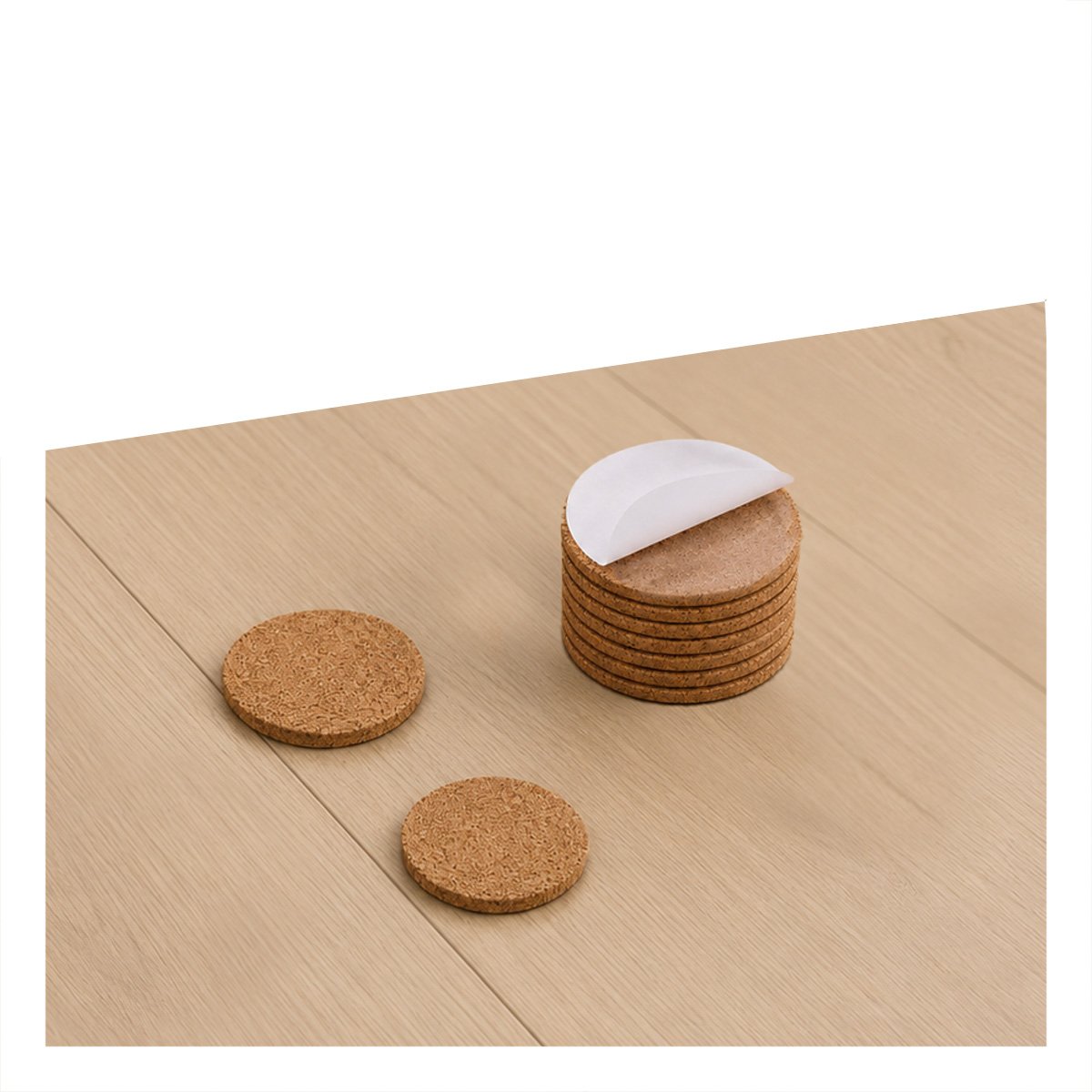 JUEGO BASES ANTIDESLIZANTES MOSTAZA PARA PATAS DE MUEBLES REDONDAS 2,8CM Y LIGAS REGALO - 5