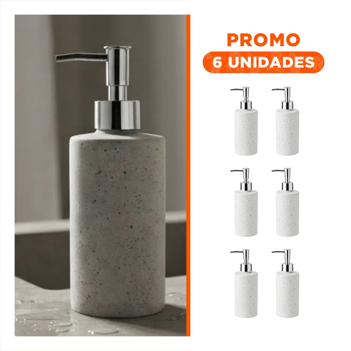 PACK6 ENVASE PARA PRODUCTOS LIQUIDOS CILINDRO COLOR BLANCO 20X6,8CM - 1