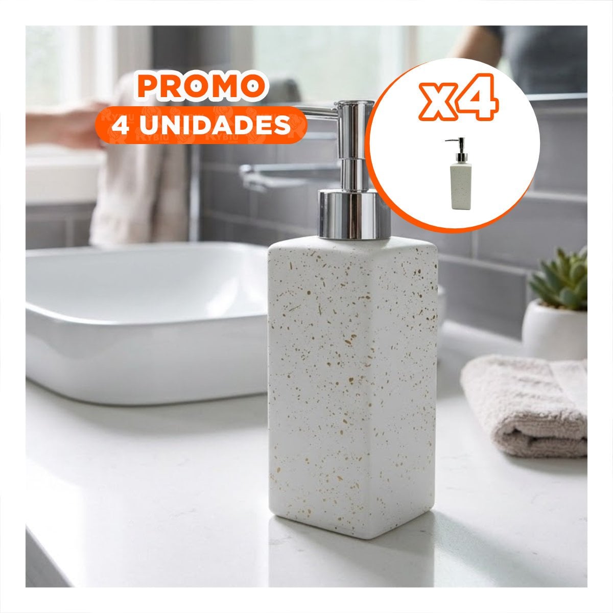 PACK4 ENVASE PARA ALCOHOL LIQUIDO RECTANGULAR COLOR BLANCO CON ACABADO DORADO 20,5X5,8 CM - 1