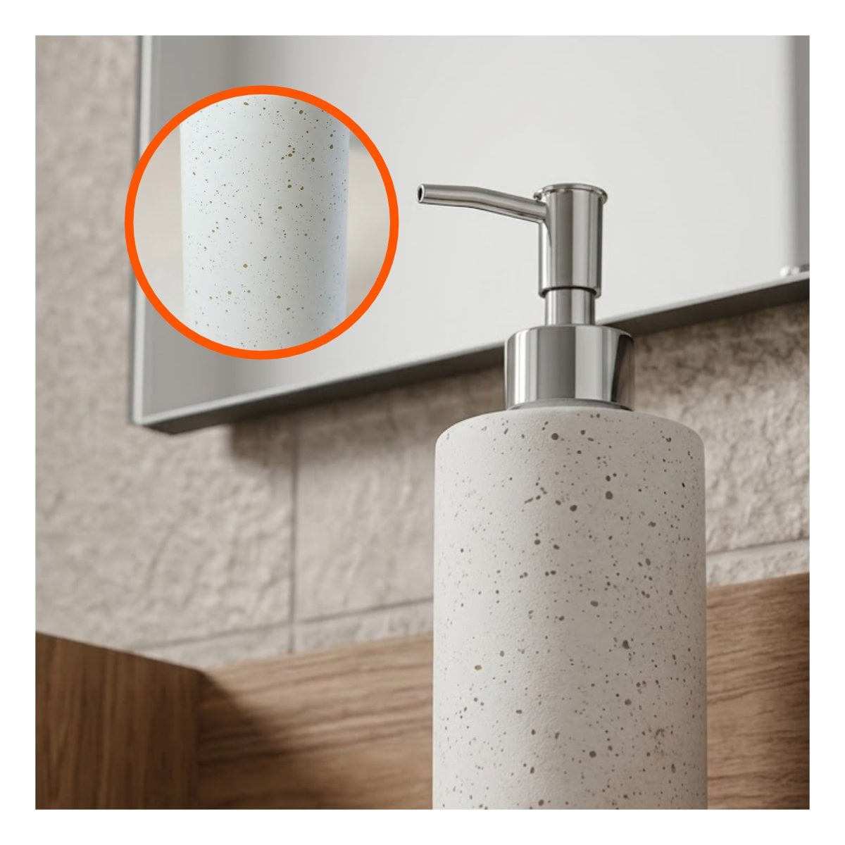 DISPENSADOR DE JABON PARA LAVAMANOS COLOR BLANCO CON DETALLES DORADOS 20X6,8CM Y POST IT - 2