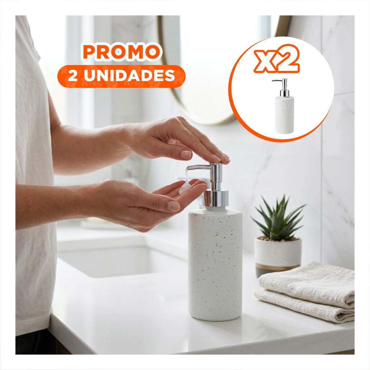 PACK2 DISPENSADOR PARA DETERGENTE DE COCINA COLOR BLANCO 20X6,8CM YREGALO STICKER - 1