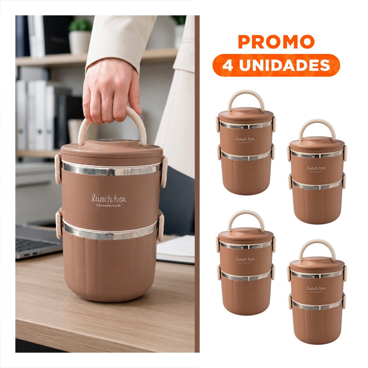 PACK4 TAPER PARA CONSERVACION 1800 ML TERMO CIRCULAR DUO CON TAPA YREGALO STICKER - 1