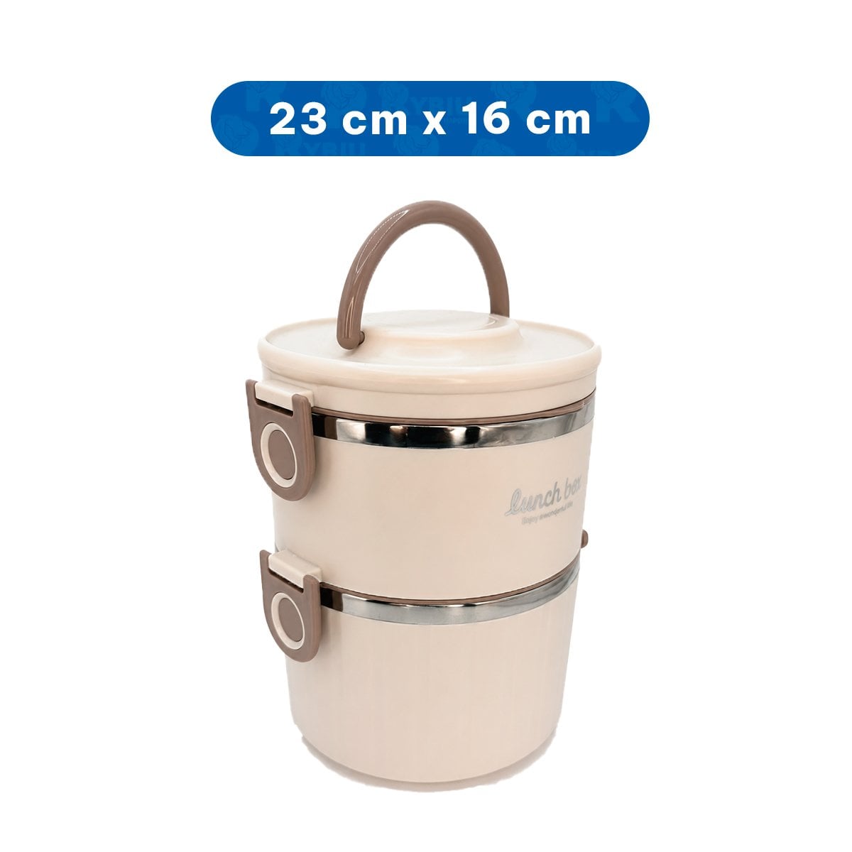 PACK2 TAPER PARA USO DIARIO 1800 ML TERMO CIRCULAR DUO BEIGE YREGALO STICKER - 4