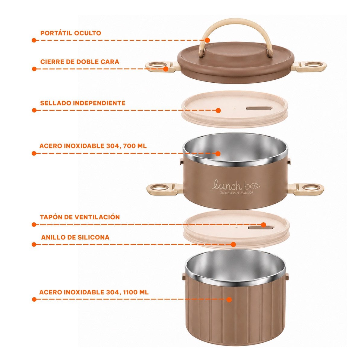 TAPER PARA FRUTAS 1800 ML TERMO CIRCULAR DUO MARRON - 3