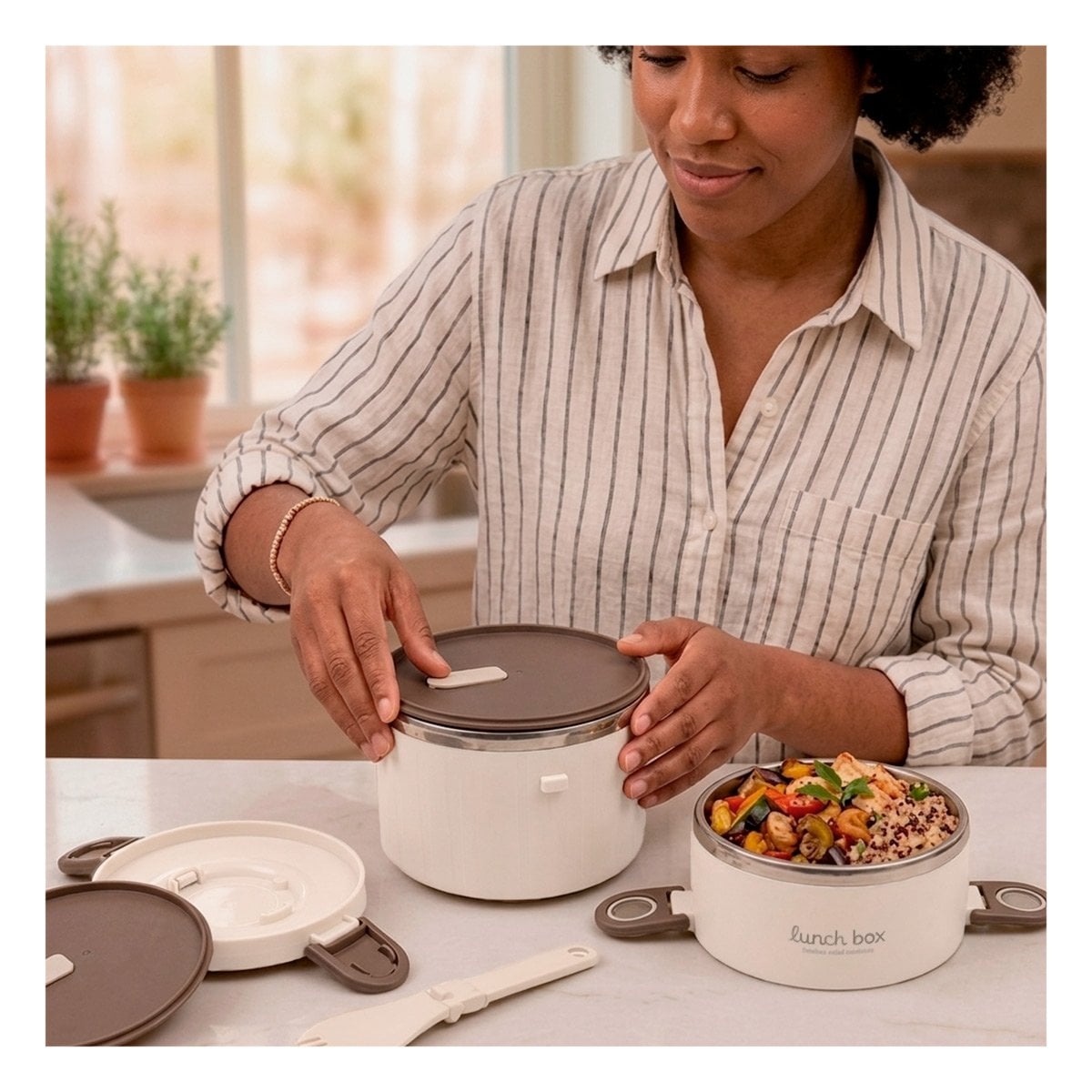 PACK4 RECIPIENTE PARA DESAYUNOS 1800 ML TERMO CIRCULAR DUO - 5