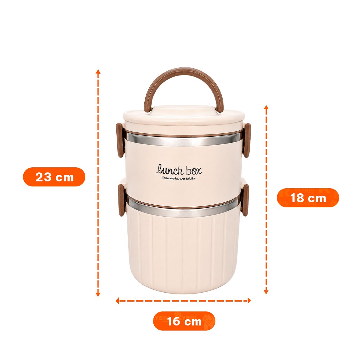 ENVASE PARA PREPARACIONES 1800 ML TERMO CIRCULAR DUO BEIGE 1800 ML Y REGALO STICKER - 4
