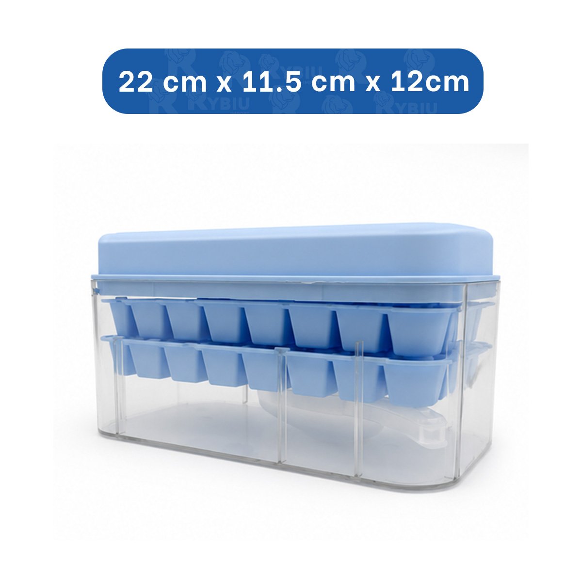 PACK2 CUBETERA CELESTE PARA CONGELAR HIELO CON MOLDE DE CUBOS - 4