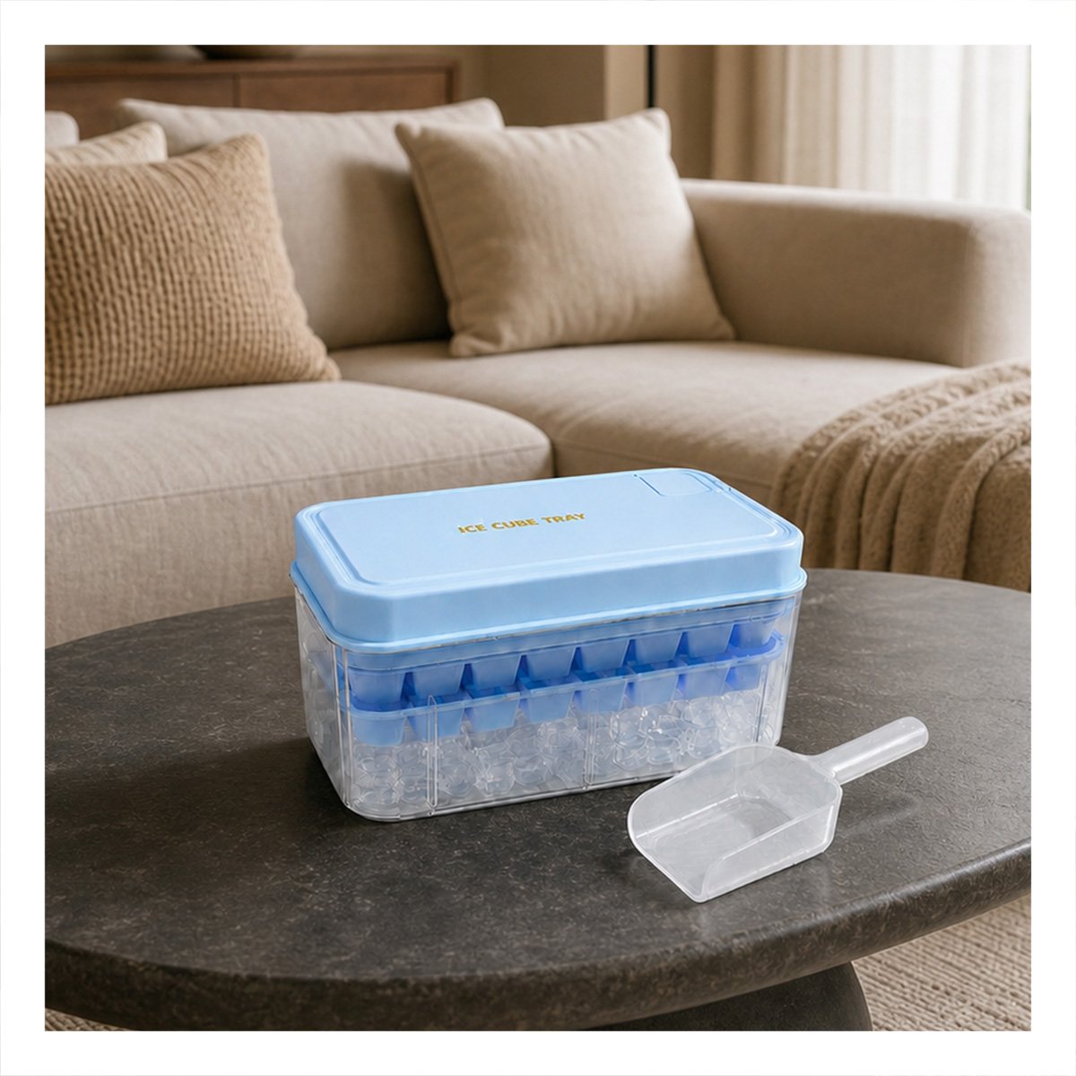PACK6 MOLDE DE CUBOS CELESTE PARA PREPARAR HIELO EN 2 BANDEJAS - 3