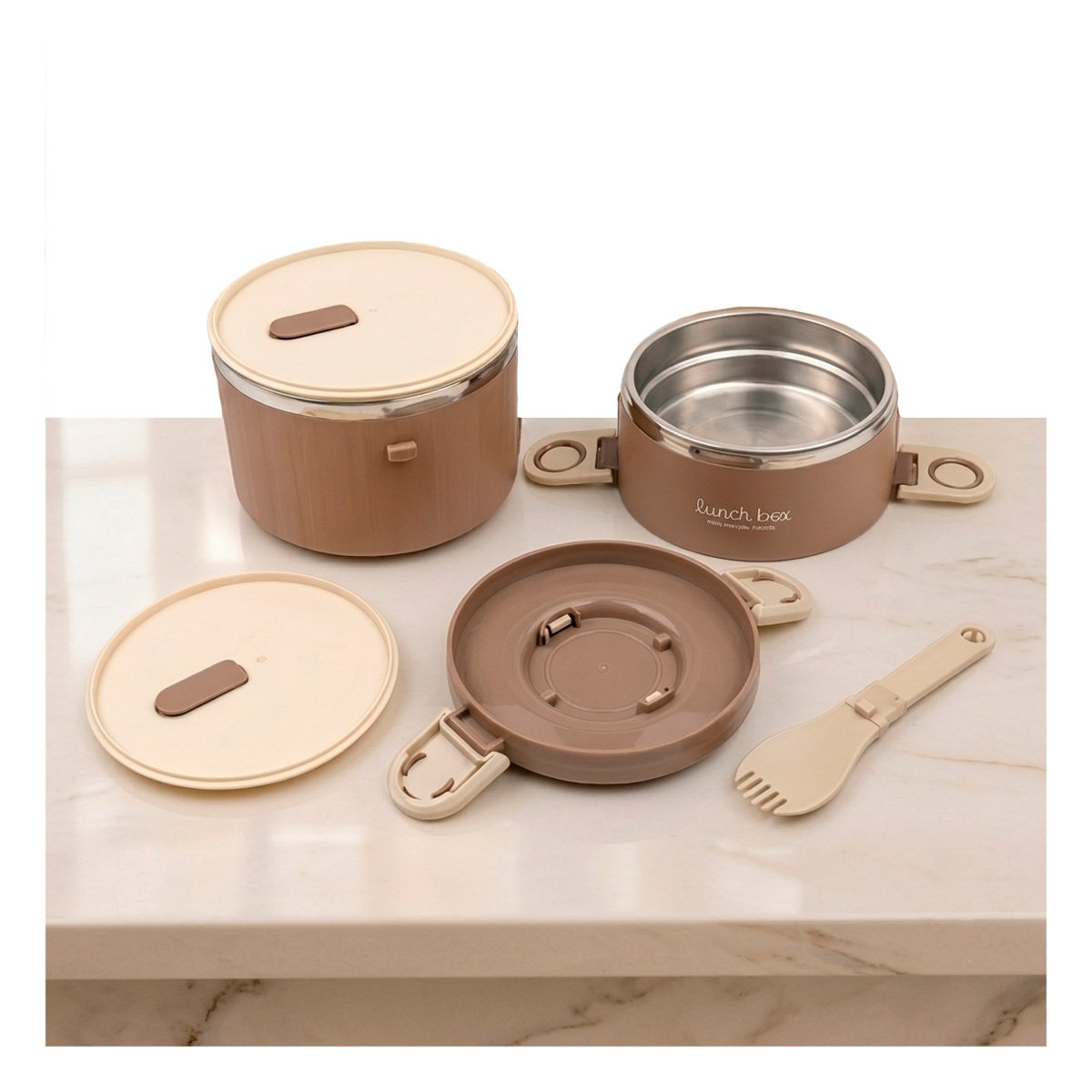 ENVASE PARA PREPARACIONES 1800 ML TERMO CIRCULAR DUO MARRON 1800 ML Y REGALO STICKER - 3