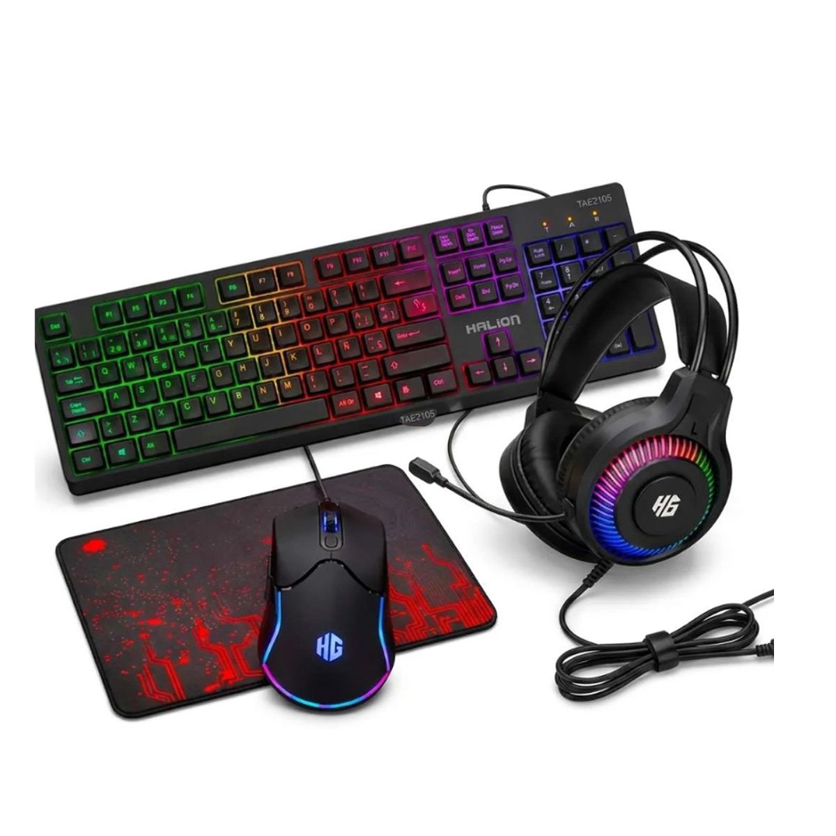 PACK2 KIT GAMER MULTIFUNCIONAL COLOR NEGRO CON ACCESORIOS DE JUEGO YREGALO STICKER - 2