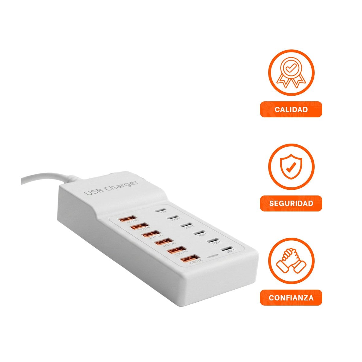 ESTACION DE CARGA USB-C Y USB-A BLANCO CON FUNCION 12 EN 1 PARA DISPOSITIVOS ELECTRONICOS - 3
