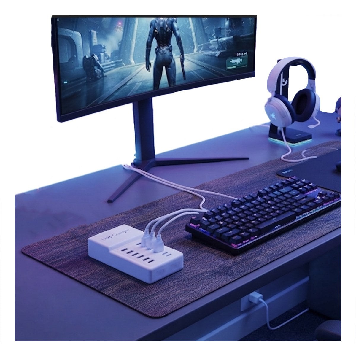 PACK2 ESTACION DE TECNOLOGIA USB-C Y USB-A BLANCO PARA CARGA MULTIPLE 12 EN 1 YREGALO STICKER - 3