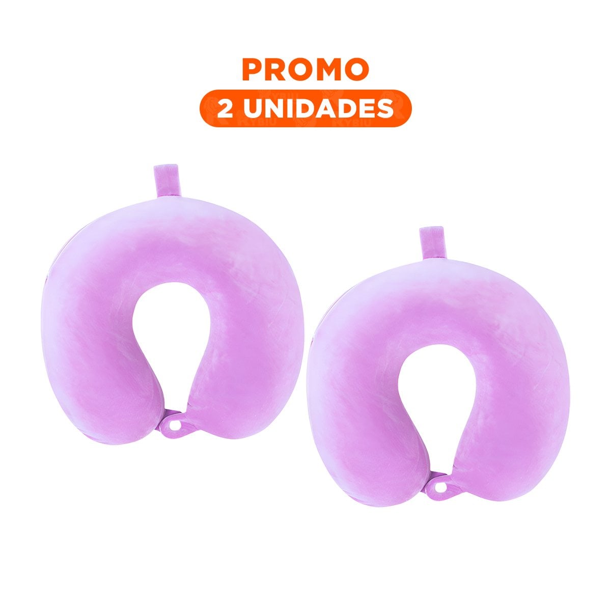 PACK2 ALMOHADA DE CUELLO PARA VIAJE CON TEXTURA TERCIOPELO Y COLOR LILA - 1