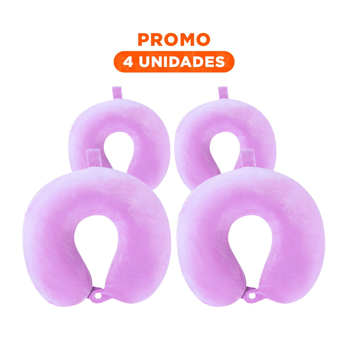 PACK4 APOYO DE CUELLO PARA VIAJE CON TEXTURA TERCIOPELO Y COLOR LILA YREGALO STICKER - 1