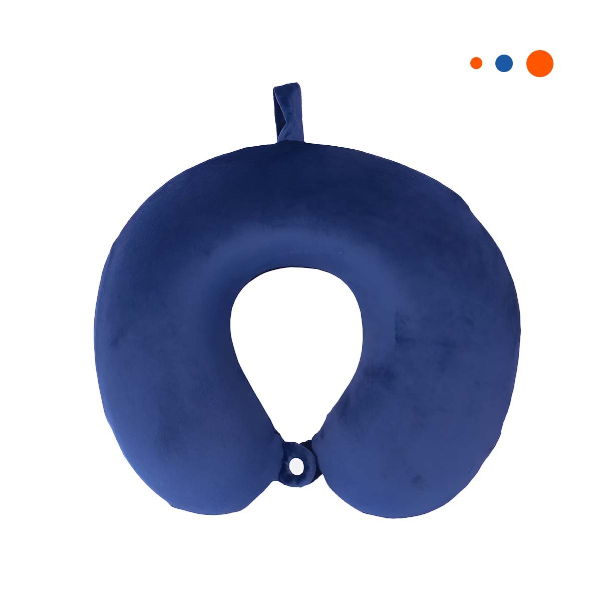 COJIN DE VIAJE PARA CUELLO EN TERCIOPELO CON TONALIDAD AZUL MARINO YREGALO STICKER - 3
