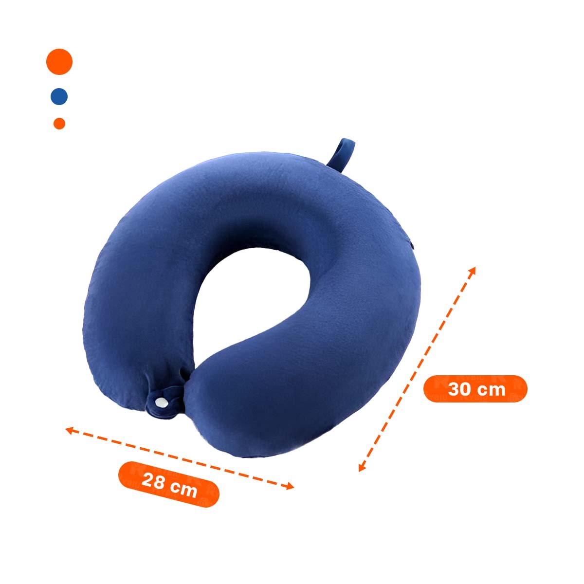 COJIN PARA VIAJAR DE CUELLO EN TERCIOPELO SUAVE CON COLOR AZUL MARINO YSTICKY - 4