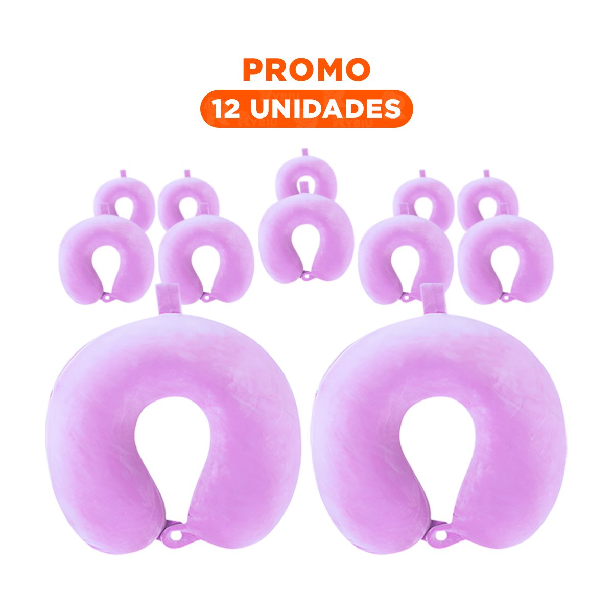 PACK12 ACCESORIO DE CUELLO TERCIOPELO LILA PARA VIAJAR COMODAMENTE YREGALO STICKER - 1