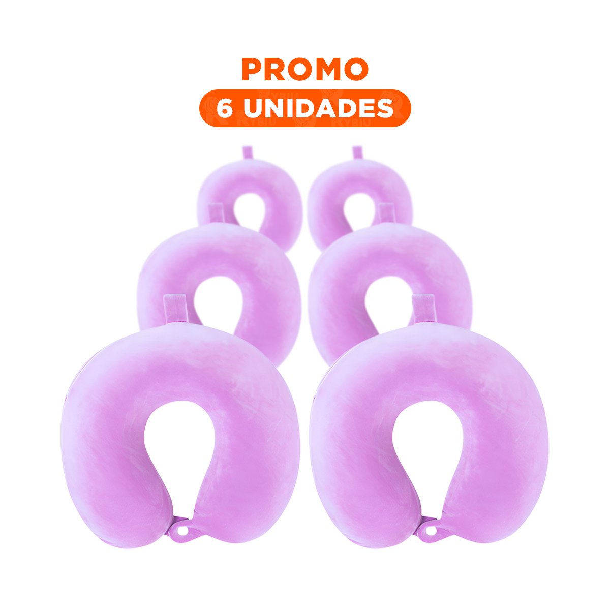 PACK6 APOYO LILA DE TERCIOPELO PARA VIAJAR CON SOPORTE ESTABLE - 1