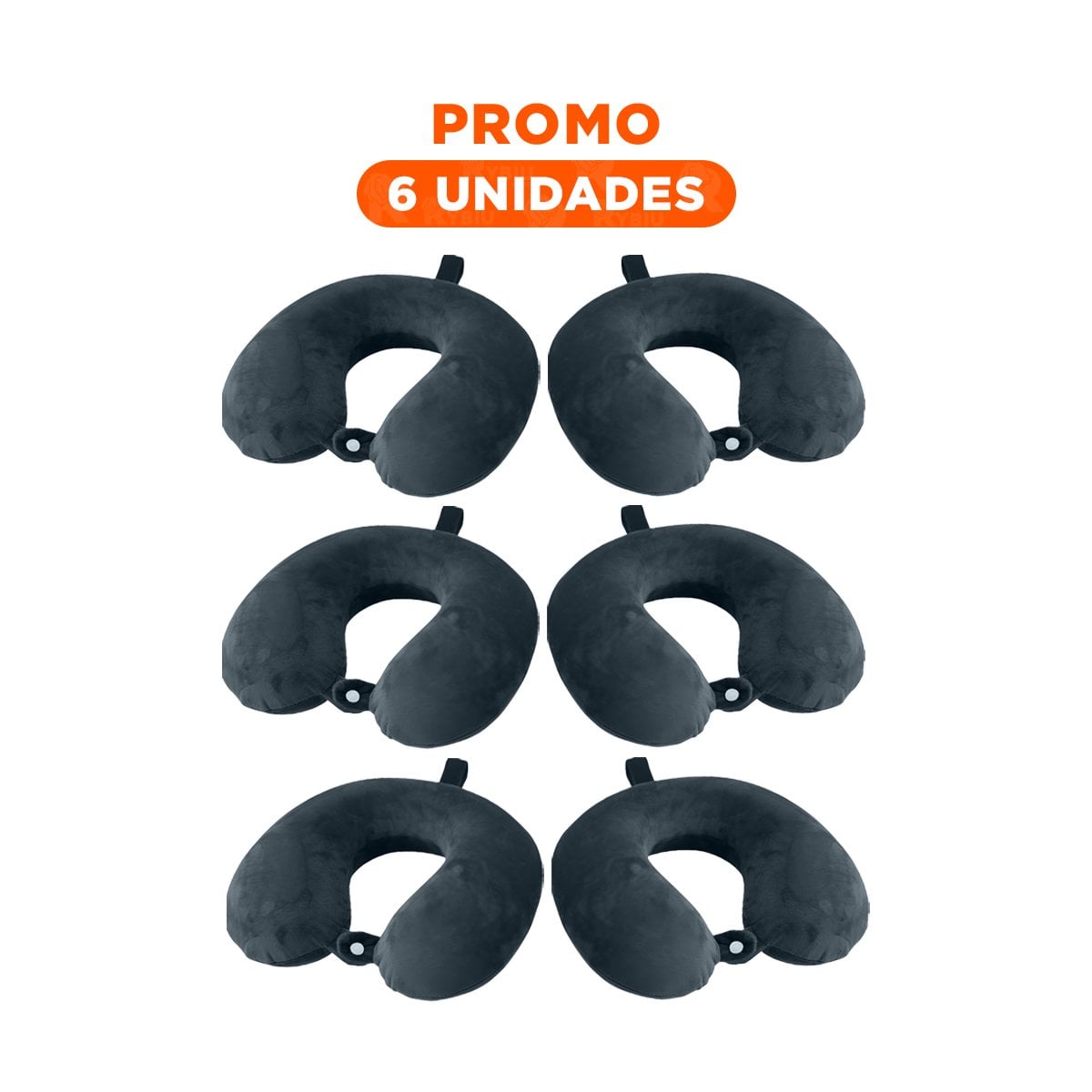 PACK6 APOYO DE CUELLO TERCIOPELO PARA VIAJAR CON PRESENCIA PLOMO - 1