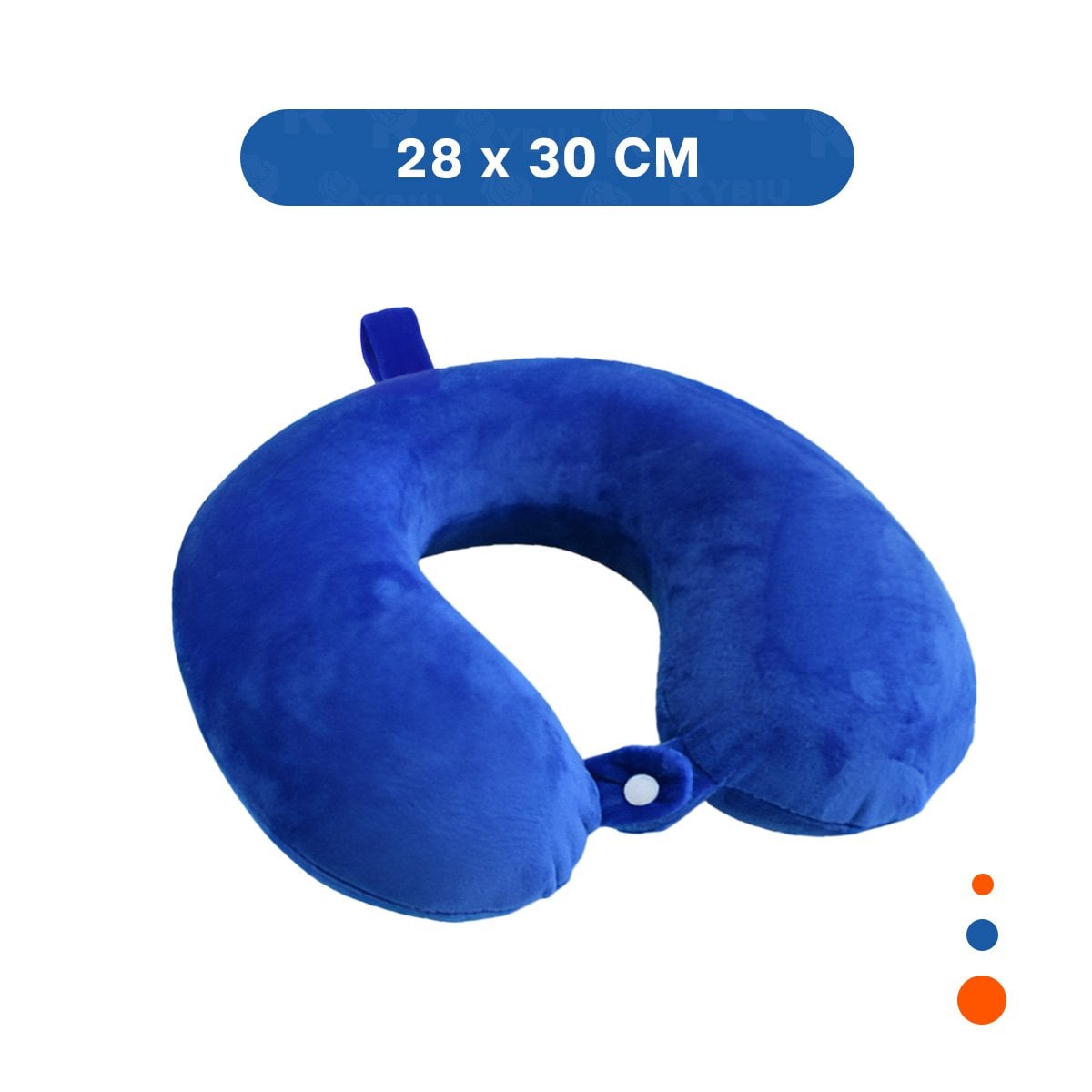 COJIN COLOR AZUL PARA CUELLO DE VIAJE CON ACABADO DE TERCIOPELO YPAPEL REGALO - 4