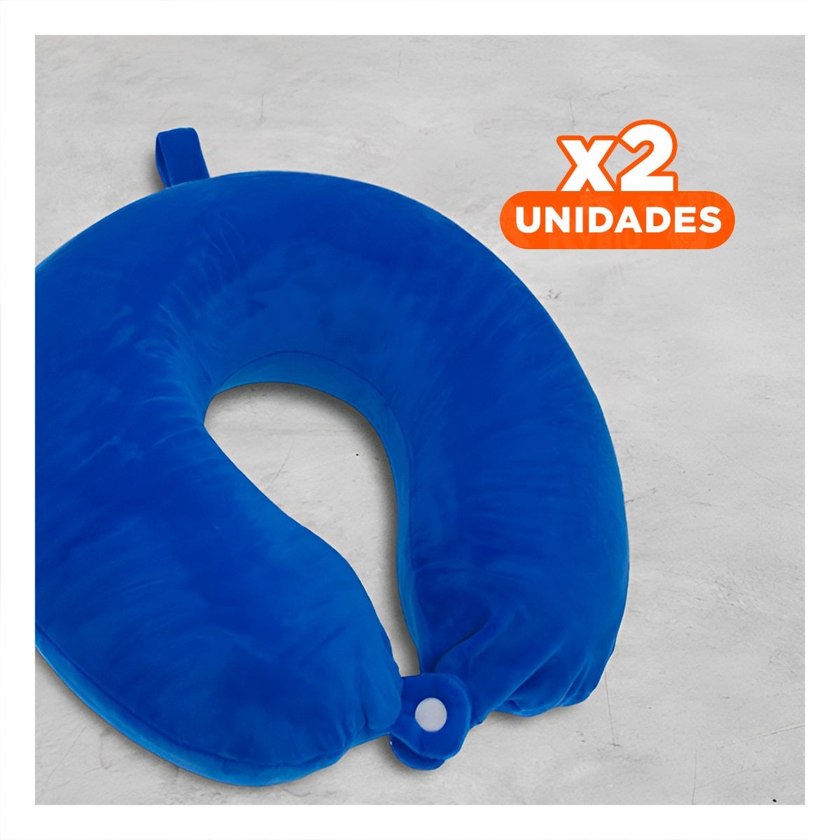 PACK2 ALMOHADA DE VIAJE PARA CUELLO CON TERCIOPELO AZUL Y SENSACION CONFORT YREGALO STICKER - 1