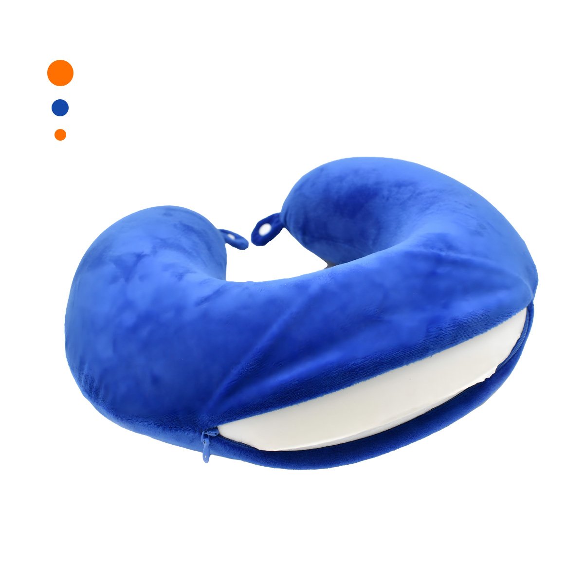 PACK2 ALMOHADA DE VIAJE PARA CUELLO CON TERCIOPELO AZUL Y SENSACION CONFORT YREGALO STICKER - 2