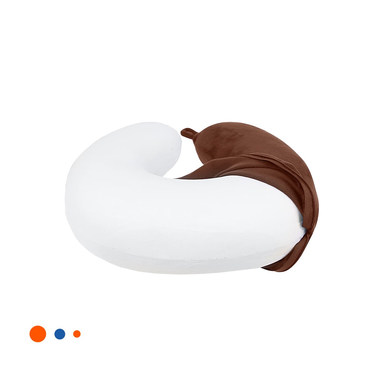 COJIN DE CUELLO TERCIOPELO MARRON PARA VIAJAR CON SOPORTE AGRADABLE YLIGAS REGALO - 3