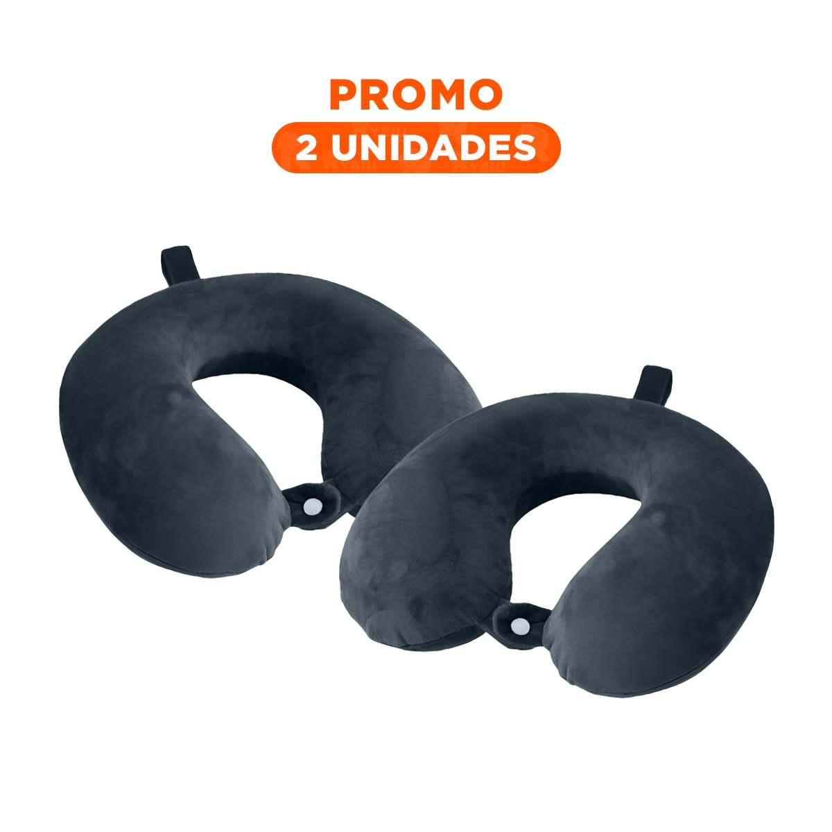 PACK2 ACCESORIO PARA VIAJAR DE CUELLO EN COLOR PLOMO CON TEXTURA TERCIOPELO - 1