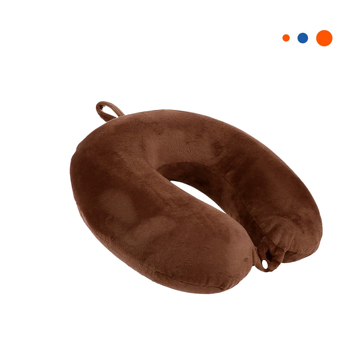 COJIN DE VIAJE PARA CUELLO EN TERCIOPELO CON TONALIDAD MARRON YREGALO STICKER - 3