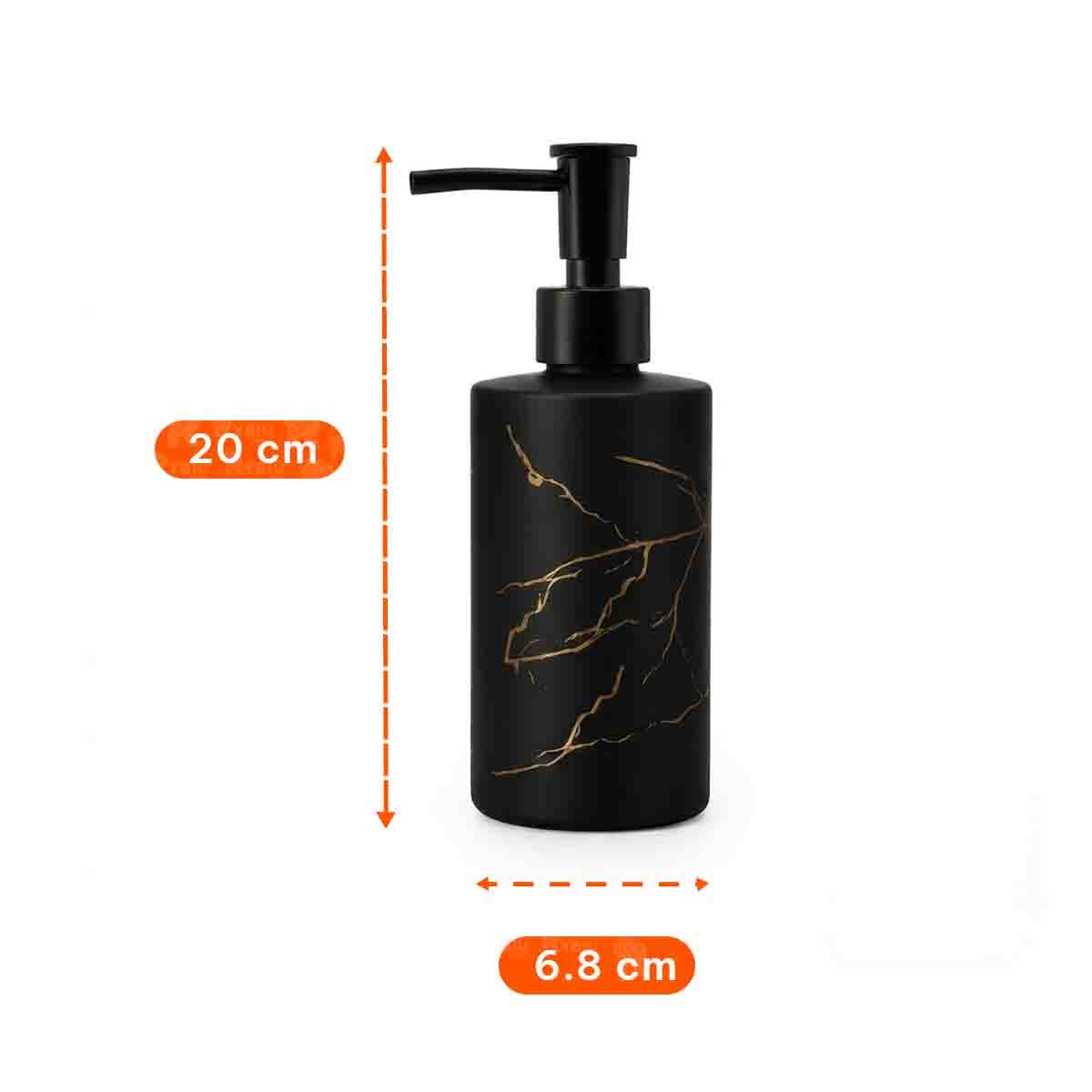 PACK4 ENVASE PARA ALCOHOL LIQUIDO CILINDRO COLOR NEGRO CON ACABADO DORADO 20X6,8CM - 4